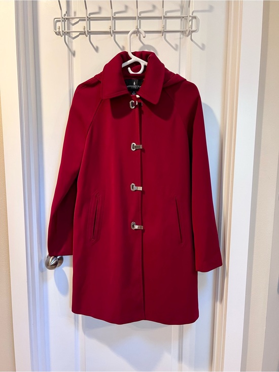 London Fog Jackets & Blazers - Vintage London Fog Women's Crimson Red Toggle Coat